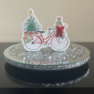 New Eccolo whimsical bike bicycle Christmas tree gifts wooden house decoration